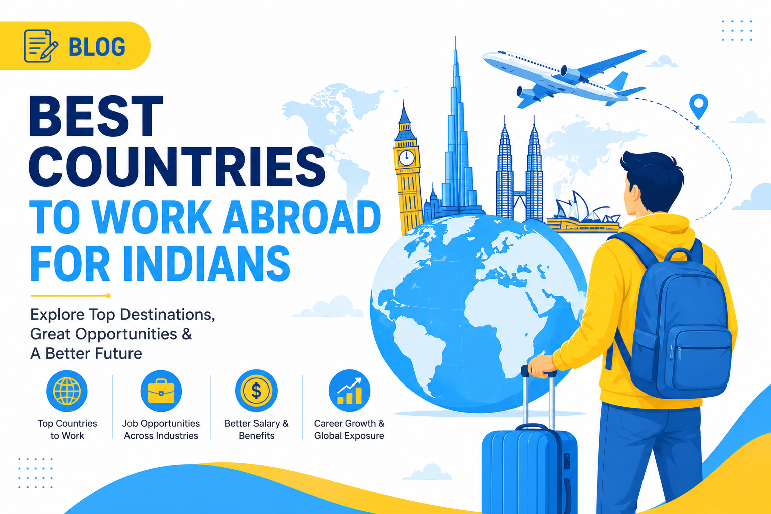 Discover the best countries to work abroad for Indians in 2026. Compare UAE, Saudi Arabia, Germany, Australia, Canada, Japan and Qatar based on jobs and career opportunities.