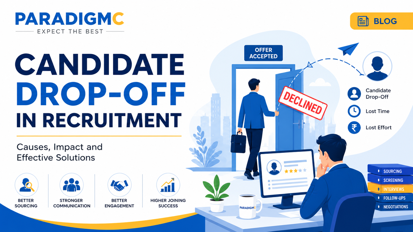 Learn why Candidate Drop-Off in Recruitment happens and discover effective strategies to reduce candidate dropouts, improve hiring and increase successful joining rates.